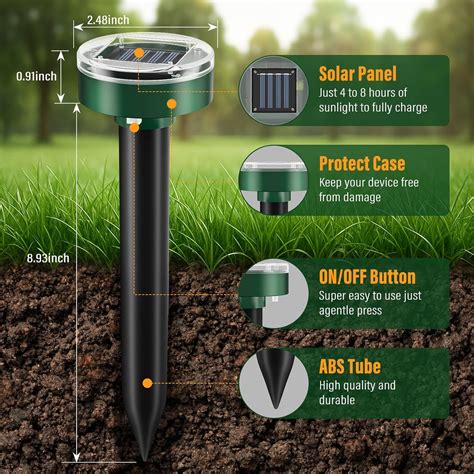 PestMentor 10 Pack Mole Repellent Solar Powered, Waterproof India | Ubuy