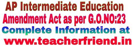 AP Intermediate Education Amendment Act as per G.O.NO:23. - Website for ...