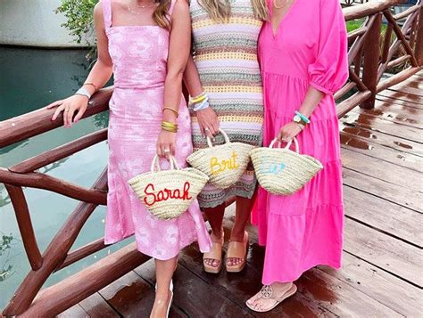 Buy Straw Bags Wedding Guest Gift Personalized Monogram Bag Basket ...