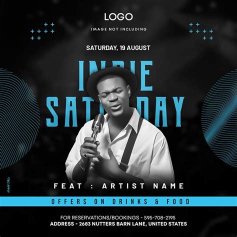 Premium PSD | Indie saturday karaoke flyer black background