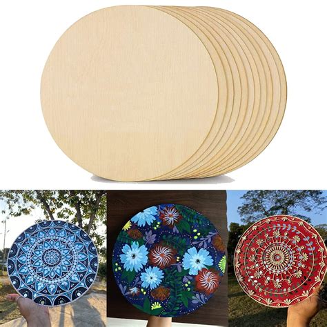 Wooden LAB - Round Circle MDF Pine Wood 12 inch MDF Boards for Art and ...