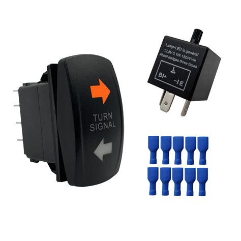 Orange Led 7 PIN ON-Off-ON Turn Signal Rocker Switch with 3 PIN ...