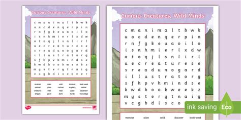 Curious Creatures, Wild Minds Word Search