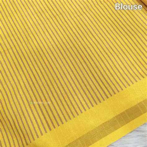 Mehandhi Yellow Printed Chappa Silk Saree Jakard Design All Over - Neidhal