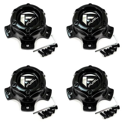 Buy 4 Fuel Off-Road Wheels Black Wheel Center Caps 5L D677 Seeker D118 ...