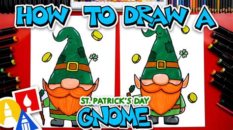 How To Draw A St Patrick's Day Gnome 🍀 - Art For Kids Hub