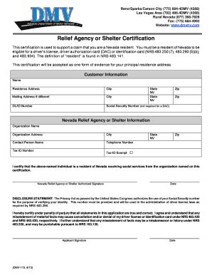 Fillable Online dmv 115 relief nevada form Fax Email Print - pdfFiller