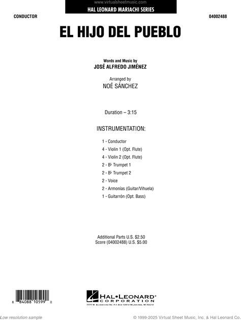 El Hijo del Pueblo sheet music (complete collection) for concert band