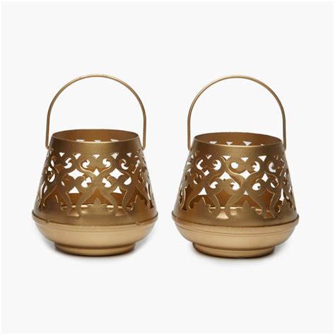 Buy ANANDA Etching 2-Piece Lantern Set from Home Centre at just INR 499.0