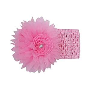 Treemoda Chiffon Flower Baby Pink Soft Strecth Hair Band For Baby Girls ...