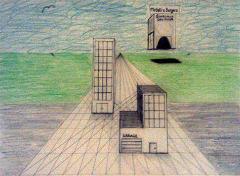 Image result for One Point Perspective Building Drawing