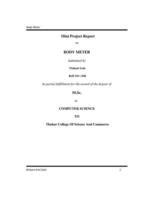Body meter for problem detection - Mini Project Report on BODY METER ...