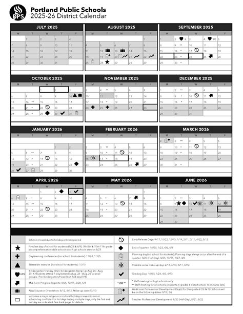 Portland Public Schools Calendar 2025-2026 [District]