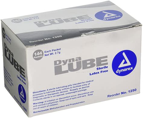 Dynarex Dyna Lube Sterile, 144 packets (2.7 g each), Sterile Lubricati ...