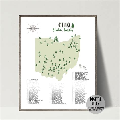 Ohio State Parks Map | Ohio Map Print | Gift For Adventurer – Nomadic ...