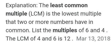 What is the LCM of 6 and 4.Explain in division method - Brainly.in