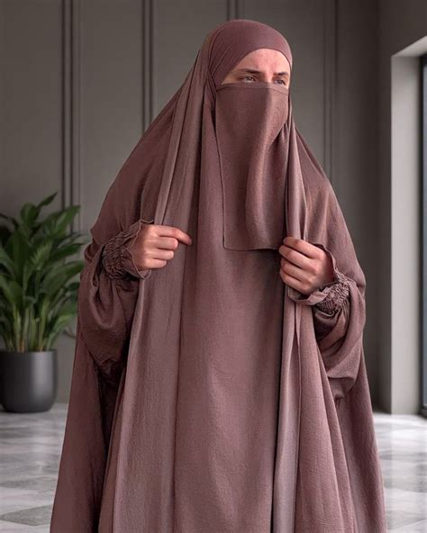 Designer One-Piece Jilbab in Cye Crush Fabric with Matching Niqab ...