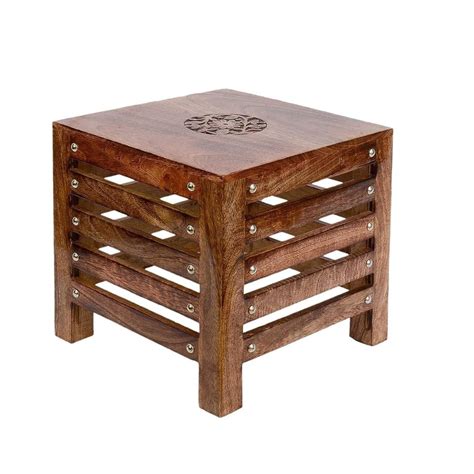 Woodilla Wooden Stool/Foot Stool/Office Stool/Stool for Kitchen/Stool ...
