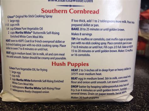 Martha White Cornbread Recipe From Bag - Banana-breads.com