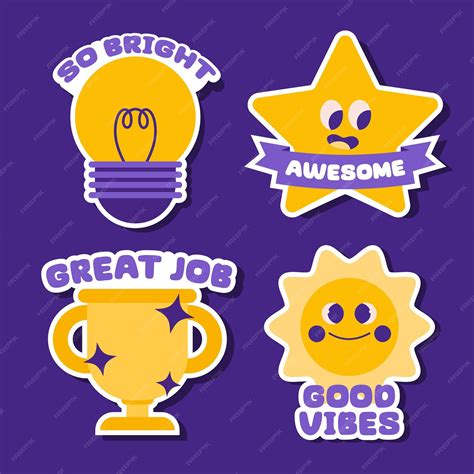 Premium Vector | Vector flat design great job sticker collection