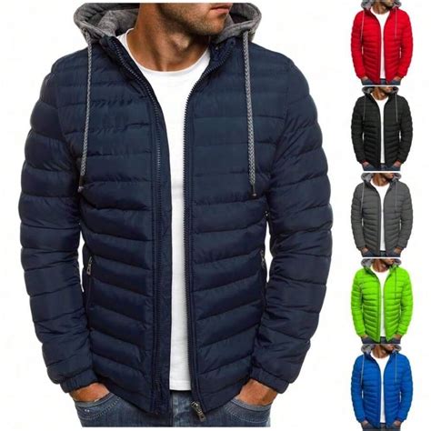 Winter Jackets For Men Lightweight Puffer Jacket Zip Up Padded Coat ...