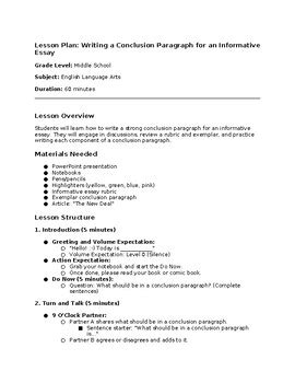 Image result for Lesson Conclusion Examples