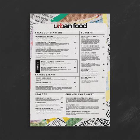 Urban Food Menu Template [PSD] - BrandPacks