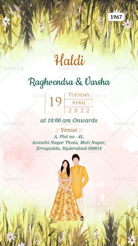 Haldi ceremony invitation card Canva Editable Template in english lang ...