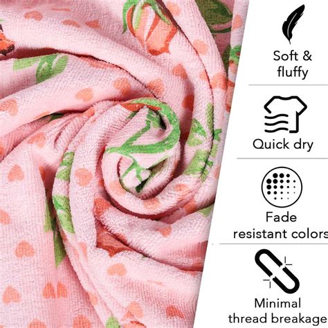 Rose & Heart 450 GSM Cotton Bath Towel Set | Super Soft & Highly ...