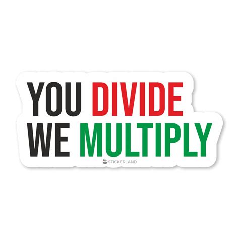 Stickerland India You Divide We Multiply Text Sticker 7.5x3.5 CM (Pack ...