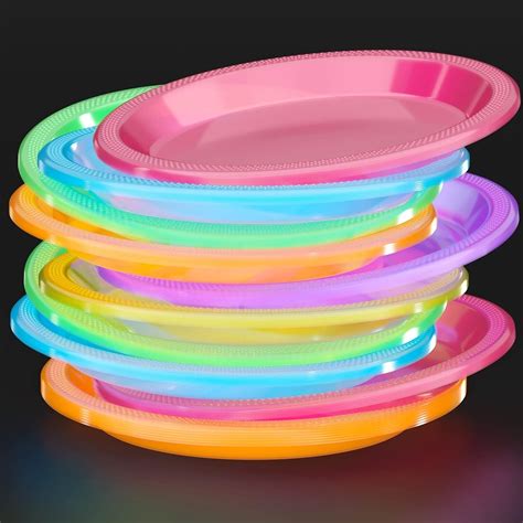 Amazon.com: Exquisite Black Light Glow Party Plates - 120 Party Plates ...