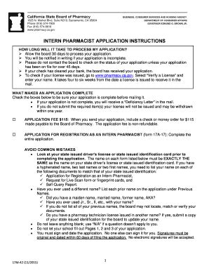 CA Intern Pharmacist Application Packet 2015-2026 - Fill and Sign ...