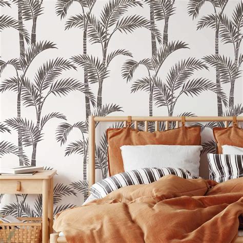 Buy Soliman Bay Palms Wall Stencil - Tropical Stencil for Painting ...