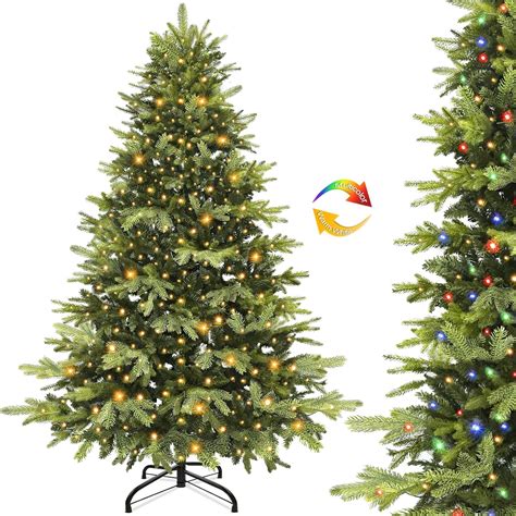 Amazon.com: 6 Ft Prelit Artificial Full Christmas Tree with 330 Warm ...