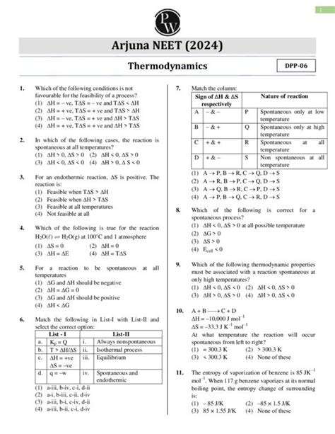 Thermodynamics DPP-06 - Arjuna NEET 2024 - ShareMyNotes | Digital Notes ...
