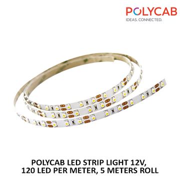 POLYCAB LED STRIP LIGHT 12V, 120 LED PER METER, 5 METERS ROLL