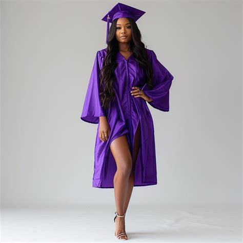 A black girl graduate with a cap and gown on | Premium AI-generated image