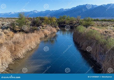 Owens River in California`s Owens Valley and Eastern Sierra Stock Image ...
