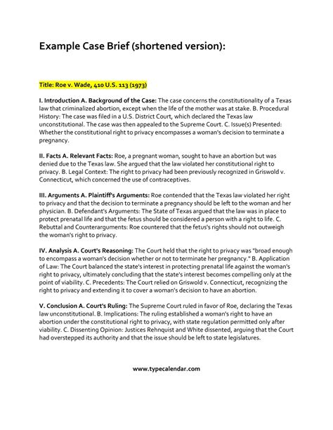 Types Of Case Briefs at Erin Wright blog