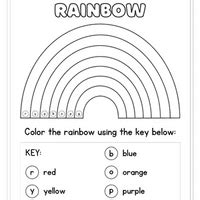 Visual Worksheet: Rainbow - Worksheets with solutions for Class 1 PDF ...
