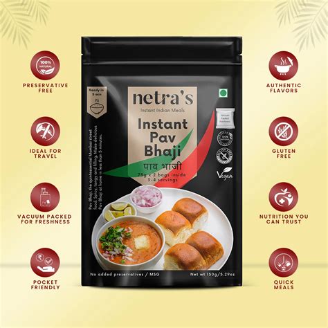Instant Pav Bhaji (2 bags, 300g, 8 servings) | 100% Natural | Preserva ...