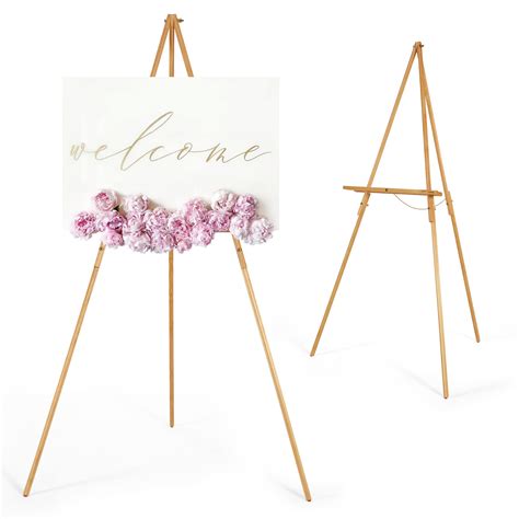 VISWIN 63" Wooden Tripod Display Easel Stand for Wedding Sign, Poster ...