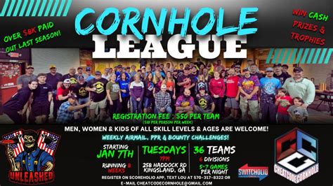 Kingsland, GA - Tuesday Cornhole League Tickets, Unleashed Camden ...