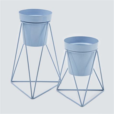 Buy Lets Garden Nest Set of 2 Iron Planters with Stand from Home Centre ...