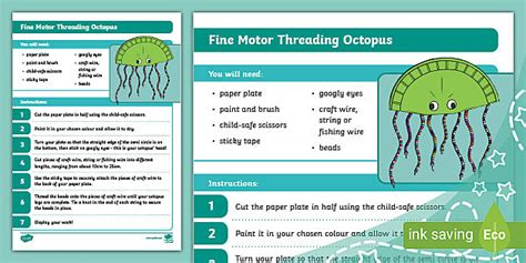 Fine Motor Skills Octopus (teacher made) - Twinkl