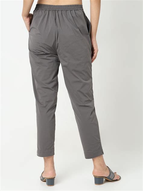 Slim Fit Solid Mid Rise Ethnic Pants