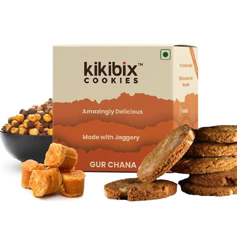 Kikibix Gur Chana Sattu Biscuits | High Protein Almond Cookies | No ...