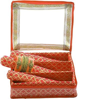 Kuber Industries Polka Dots Design Brocade Hardboard One Rod Bangle Box ...