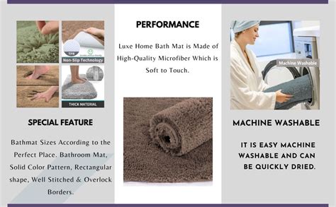 Buy Luxe Home Bath Mat Super Soft Non Slip Vegas Mats for Bathroom ...