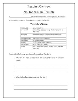 Mr Tanen's Tie Trouble Pdf - Fill and Sign Printable Template Online